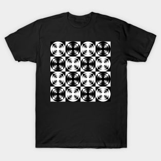 retro op art pattern in black and white T-Shirt